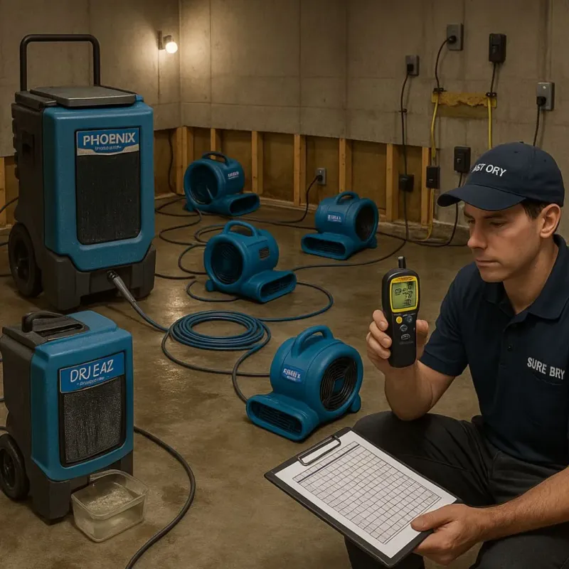 Structural Drying and Dehumidification process in Madison, SD